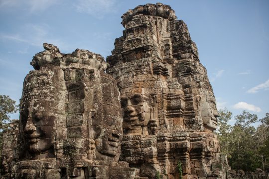 Tempio Bayon con i volti di pietra a Siem Reap
