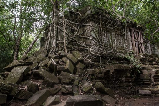 Tempio remoto Beng Melea avvolto nella giungla cambogiana
