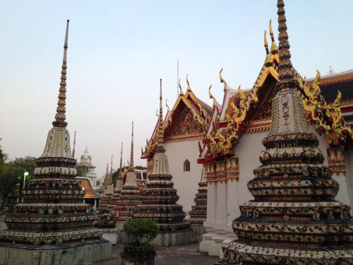 Grand Palace complex and Wat Phra Kaew temple golden architecture in Bangkok