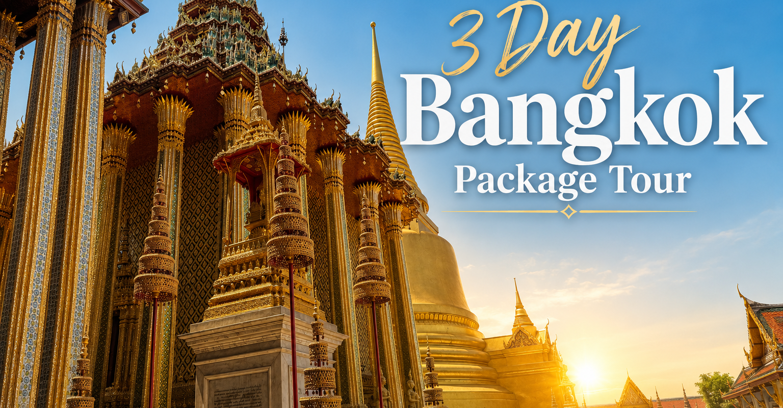 3 Day Bangkok Package Tour – Grand Palace in Bangkok with golden temple and traditional Thai architecture